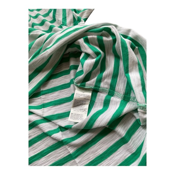 Chico's Green and White Striped Top with Embellished Neckline - Size 3P (16P) - Picture 6 of 10